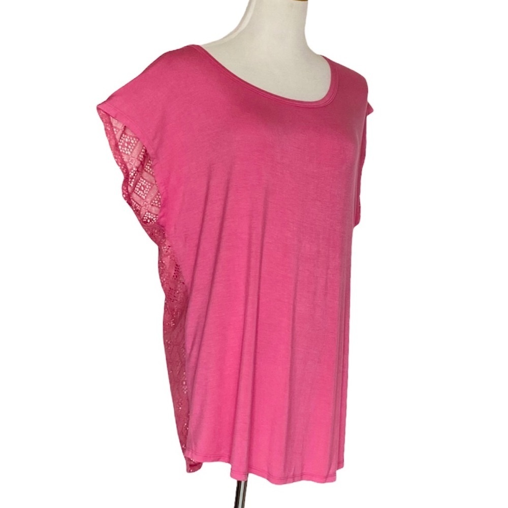 EXTRA TOUCH Sleeveless Top Crochet Lace Back 2X - Picture 6 of 7